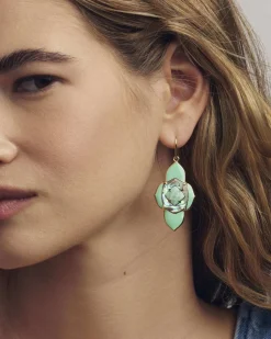 Abbie Medallion Gold Drop Earrings