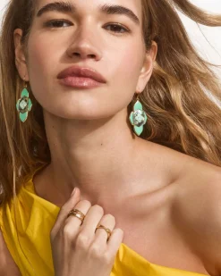 Abbie Medallion Gold Drop Earrings