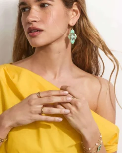 Abbie Medallion Gold Drop Earrings