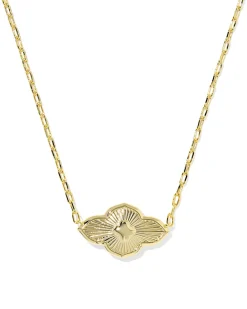 Abbie Medallion Gold Short Pendant Necklace