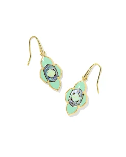 Abbie Medallion Gold Small Drop Earrings