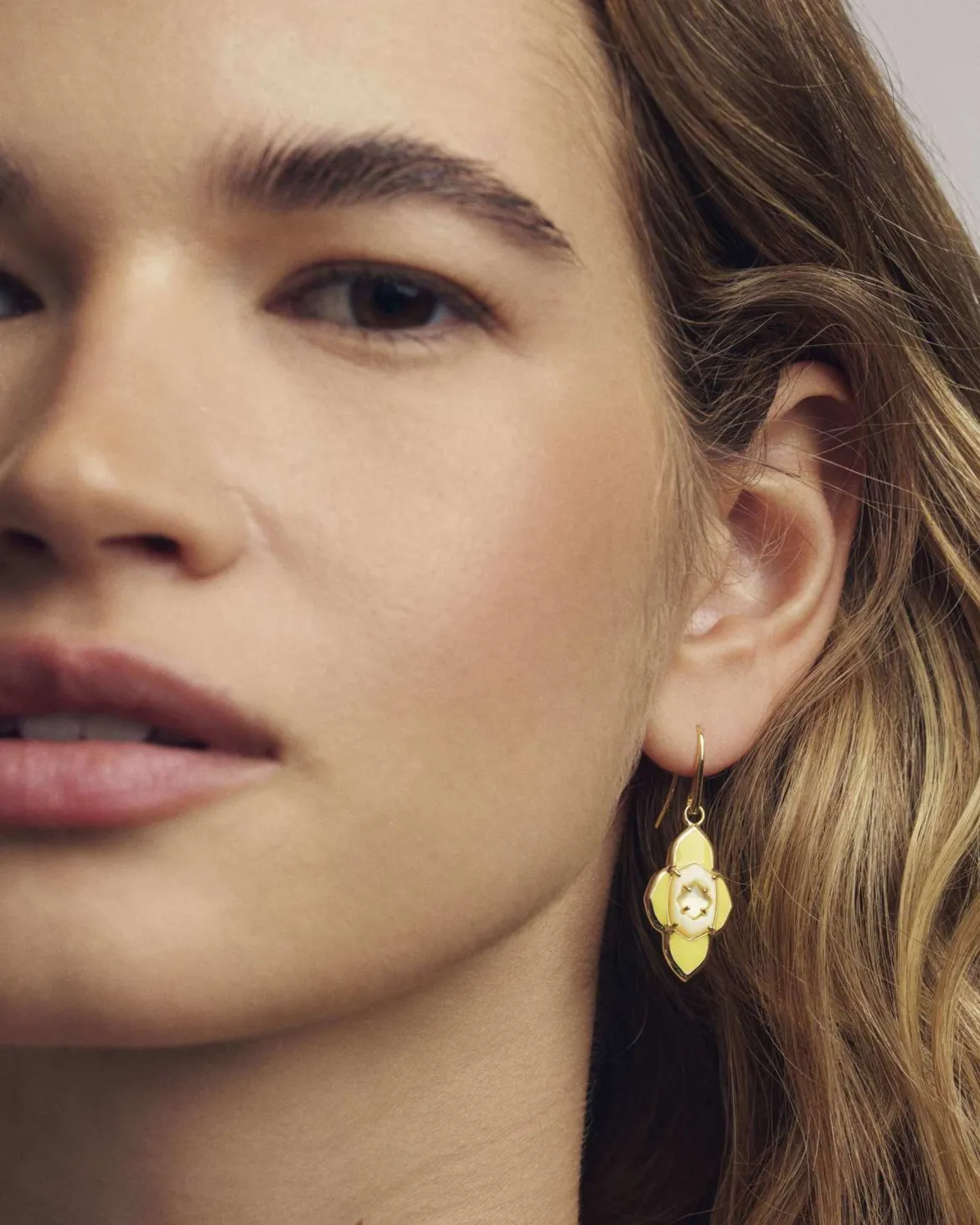 Abbie Medallion Gold Small Drop Earrings