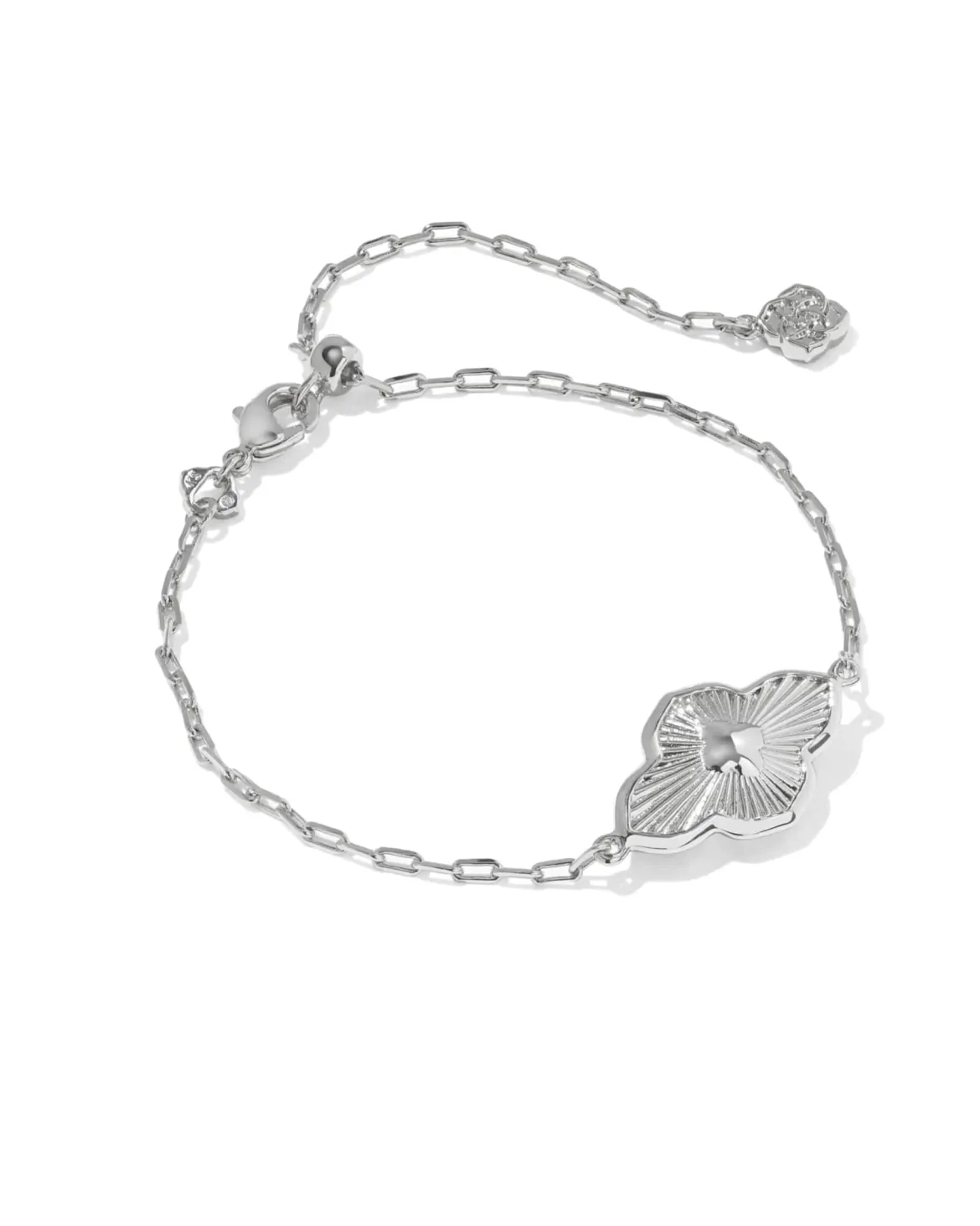 Abbie Medallion Silver Delicate Chain Bracelet