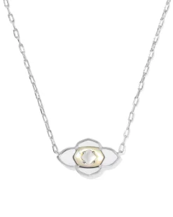 Abbie Medallion Silver Short Pendant Necklace