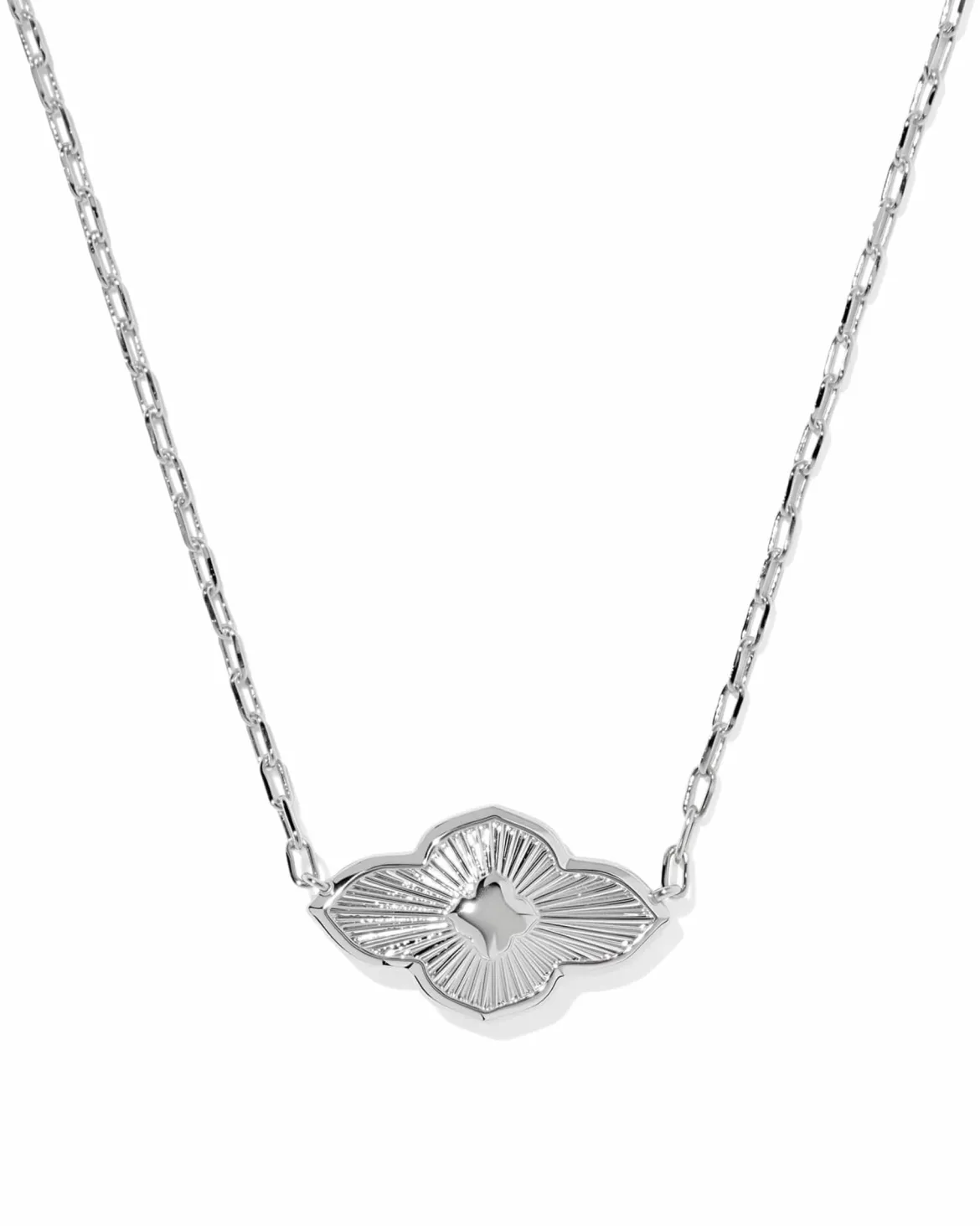 Abbie Medallion Silver Short Pendant Necklace