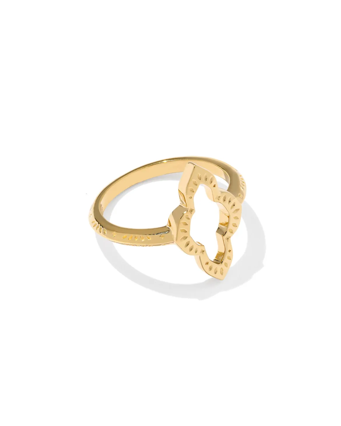Abbie Open Frame 18k Yellow Gold Vermeil Band Ring
