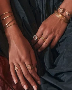 Abbie Open Frame 18k Yellow Gold Vermeil Band Ring