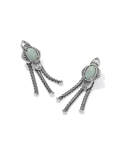 Abbie Oxidized Sterling Silver Fringe Convertible Drop Earrings
