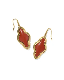 Abbie Vintage Gold Etch Frame Drop Earrings