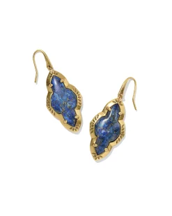 Abbie Vintage Gold Etch Frame Drop Earrings