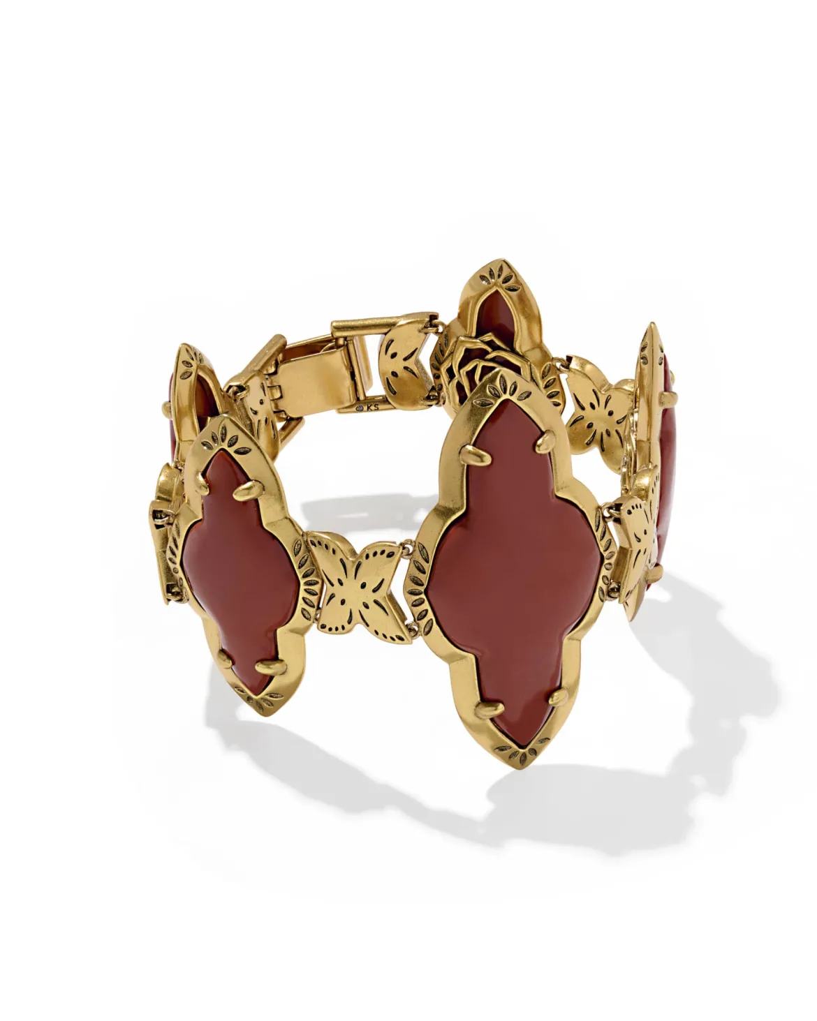 Abbie Vintage Gold Etch Frame Statement Bracelet
