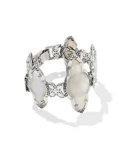 Abbie Vintage Silver Etch Frame Statement Bracelet
