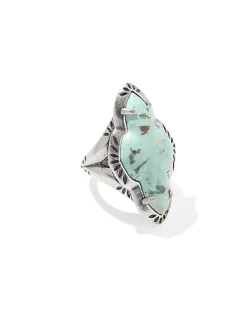 Abbie Vintage Silver Etch Frame Cocktail Ring