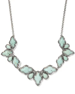 Abbie Vintage Silver Etch Frame Statement Necklace