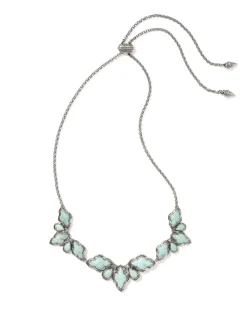 Abbie Vintage Silver Etch Frame Statement Necklace