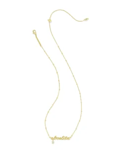 Abuelita Gold Crystal Short Pendant Necklace