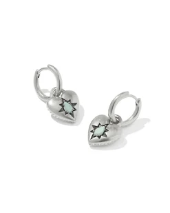 Adia Heart Sterling Silver Huggie Earrings