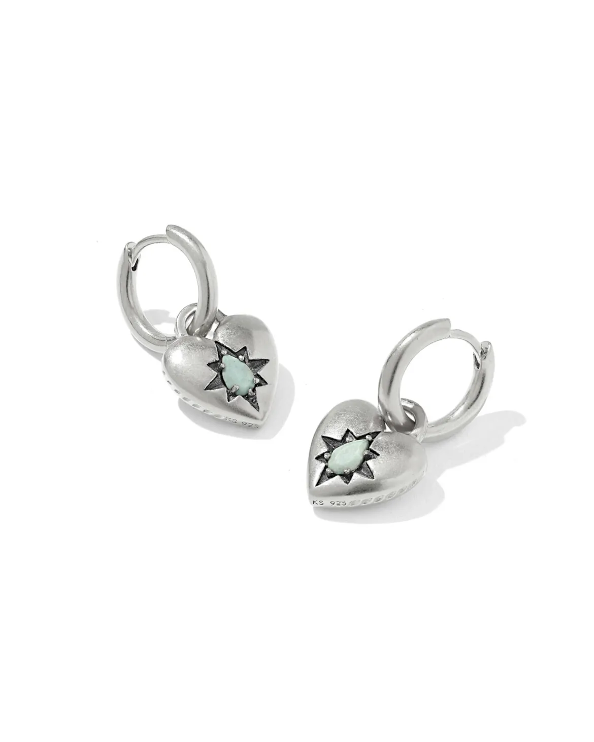 Adia Heart Sterling Silver Huggie Earrings