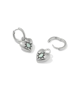 Adia Heart Sterling Silver Huggie Earrings