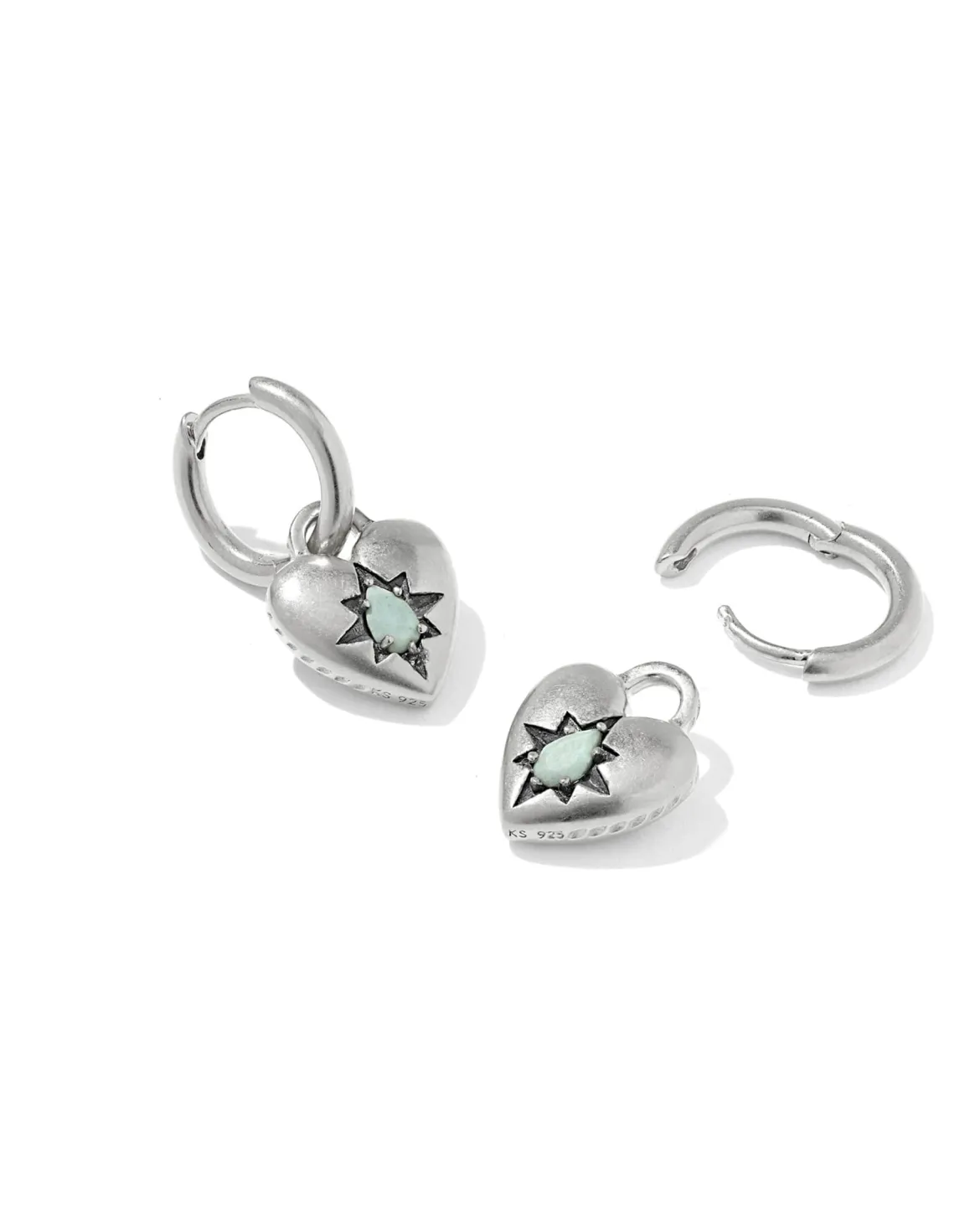 Adia Heart Sterling Silver Huggie Earrings