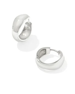 Alani Sterling Silver Metal Huggie Earrings