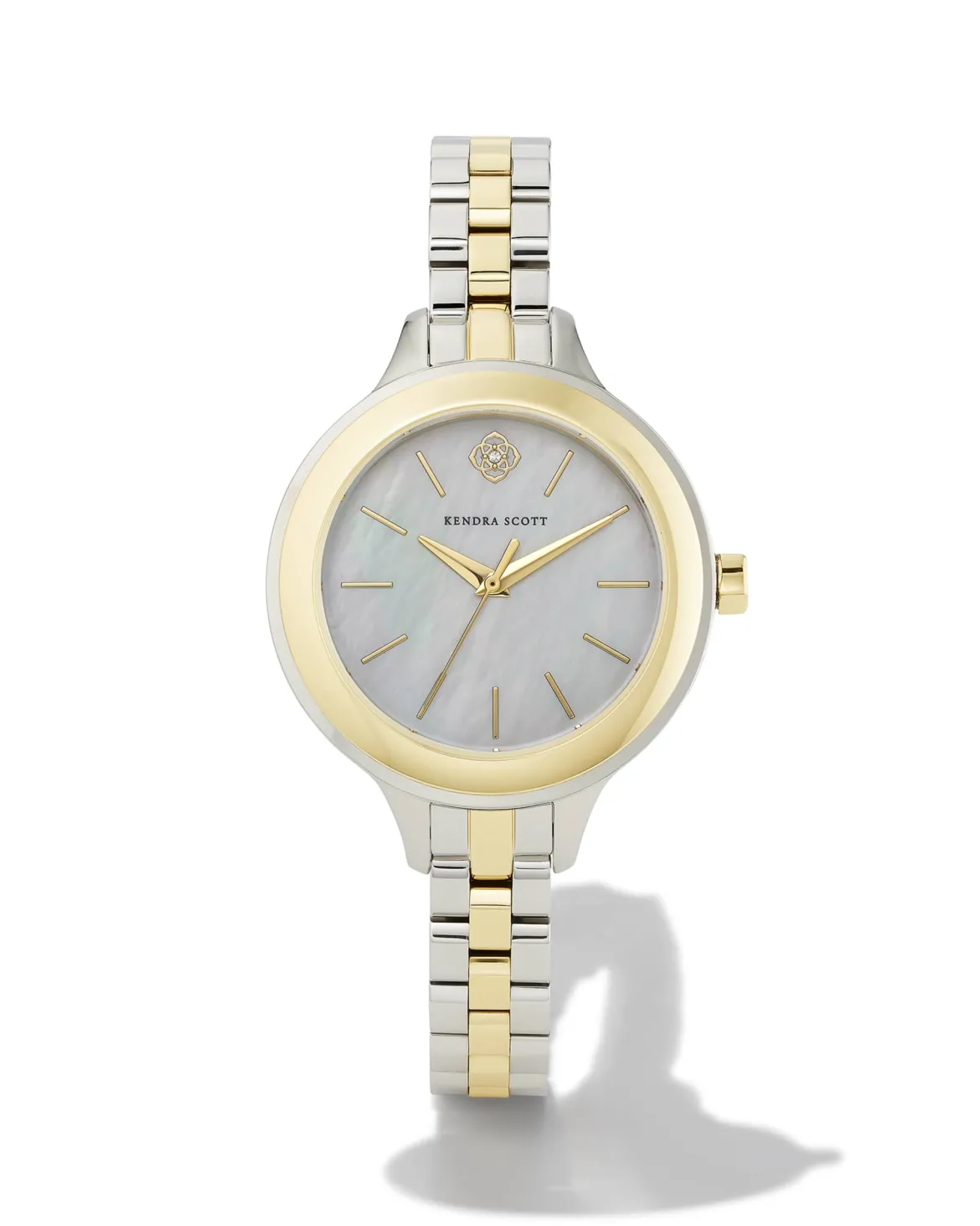 Alex Two Tone Stainless Steel 35mm Narrow Watch in Ivory Mother-of-Pearl
