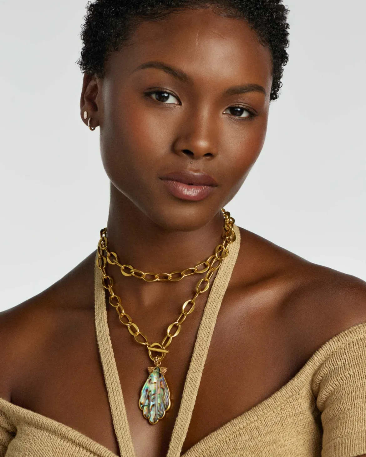Alexa Vintage Gold Statement Necklace