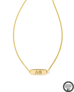 Alpha Phi Pendant Necklace in 18k Gold Vermeil