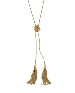 Ansel Rose Bolo Necklace in Vintage Gold