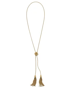 Ansel Rose Bolo Necklace in Vintage Gold