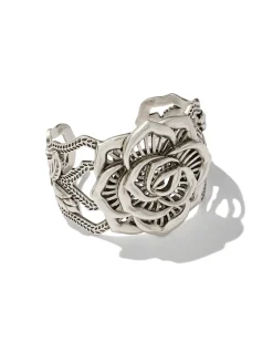 Ansel Rose Statement Cuff in Vintage Silver