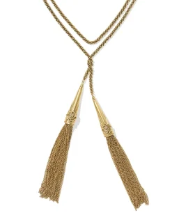 Ansel Rose Vintage Gold Lariat Necklace