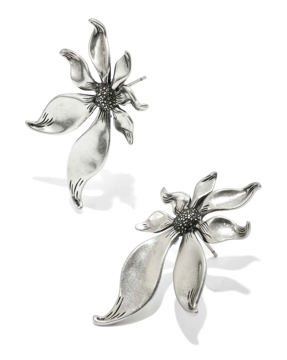 Anya Flower Vintage Silver Stud Earrings