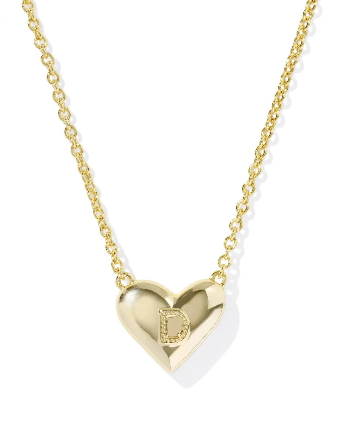 Ari Heart Letter D Gold Short Pendant Necklace