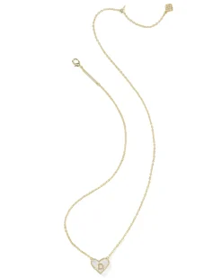 Ari Heart Letter D Gold Short Pendant Necklace