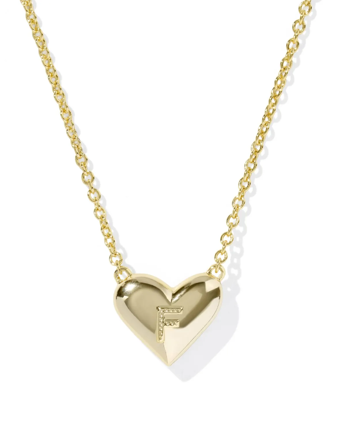 Ari Heart Letter F Gold Short Pendant Necklace