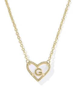 Ari Heart Letter G Gold Short Pendant Necklace
