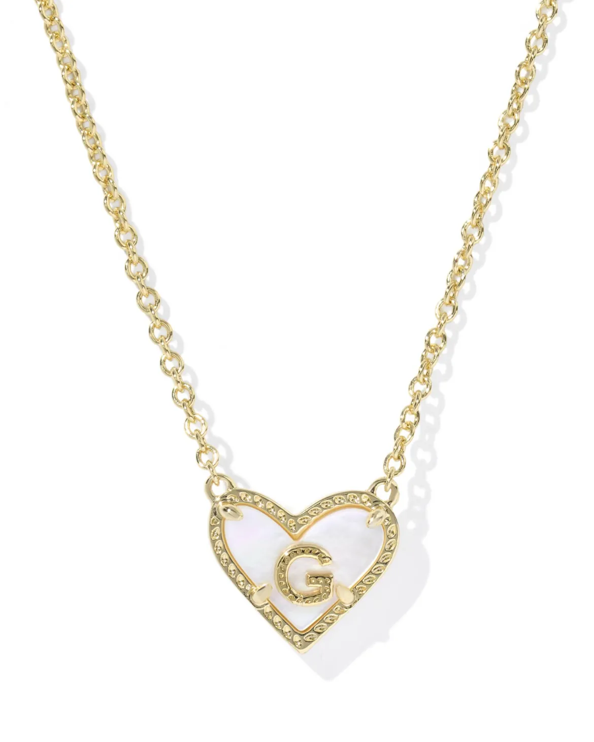 Ari Heart Letter G Gold Short Pendant Necklace