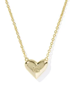 Ari Heart Letter G Gold Short Pendant Necklace