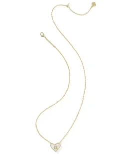 Ari Heart Letter G Gold Short Pendant Necklace