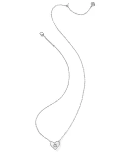 Ari Heart Letter G Silver Short Pendant Necklace