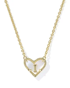 Ari Heart Letter I Gold Short Pendant Necklace
