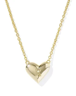 Ari Heart Letter K Gold Short Pendant Necklace