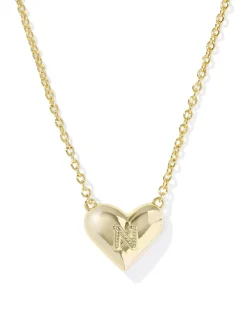 Ari Heart Letter N Gold Short Pendant Necklace