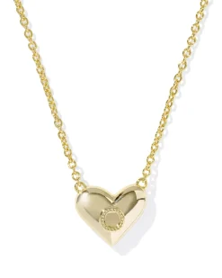 Ari Heart Letter O Gold Short Pendant Necklace