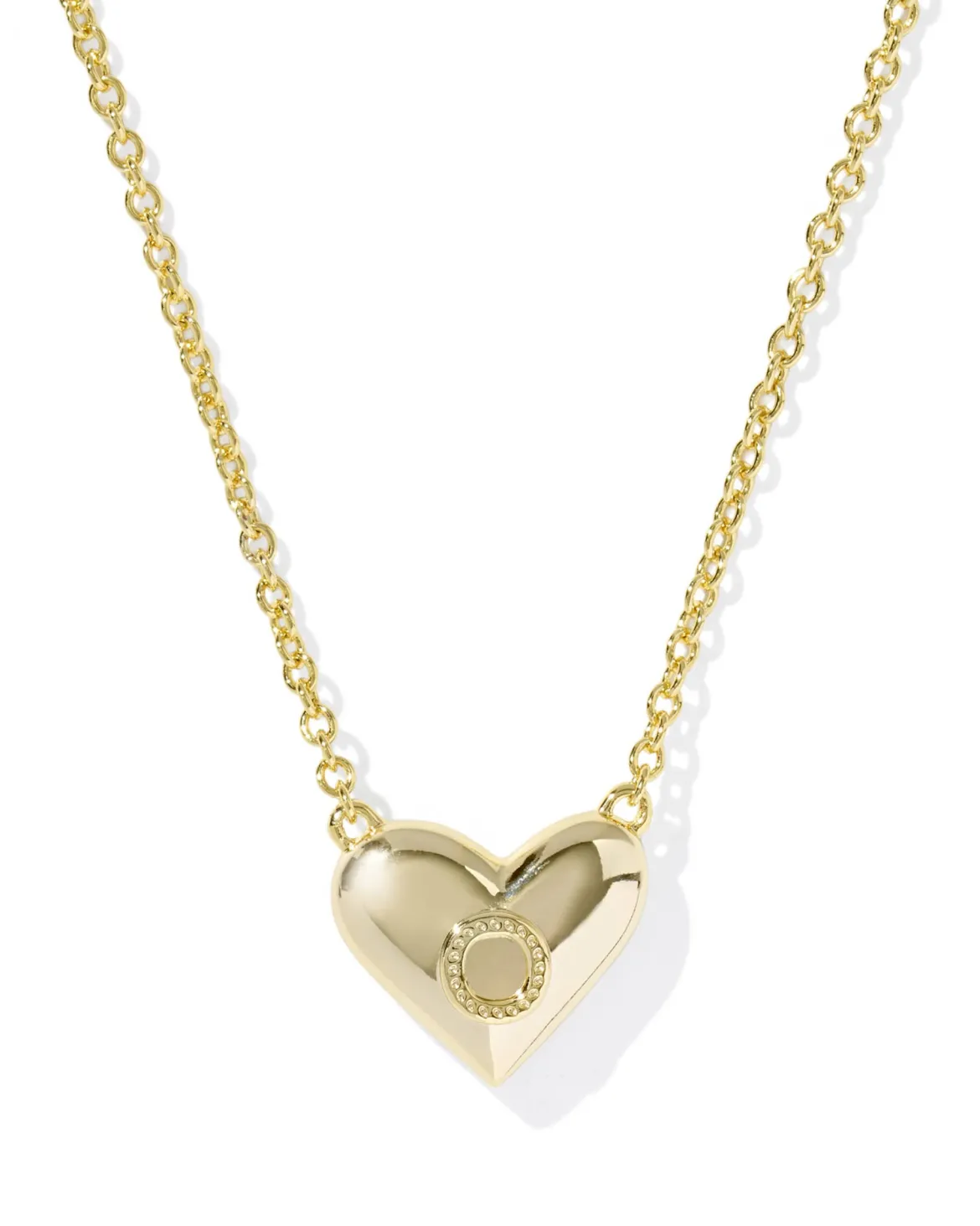 Ari Heart Letter O Gold Short Pendant Necklace