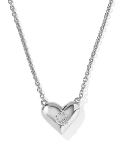 Ari Heart Letter Q Silver Short Pendant Necklace