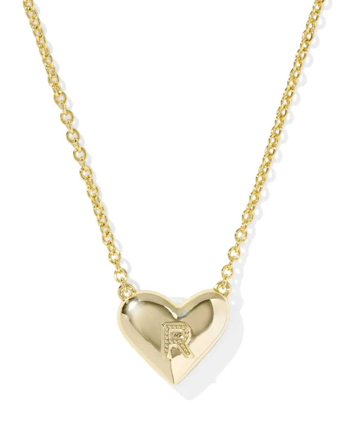 Ari Heart Letter R Gold Short Pendant Necklace