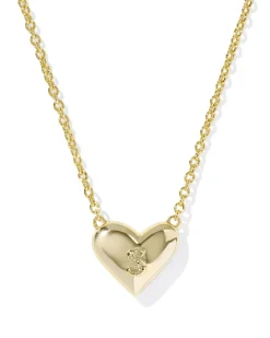 Ari Heart Letter S Gold Short Pendant Necklace