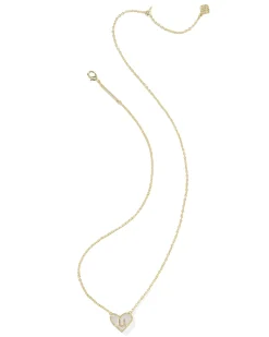 Ari Heart Letter U Gold Short Pendant Necklace